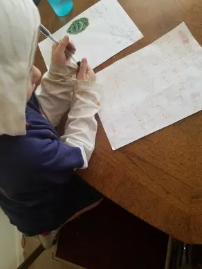 Writing Short Stories In Our Homeschool 5 Little boy with pen and paper. He is writing a short story.