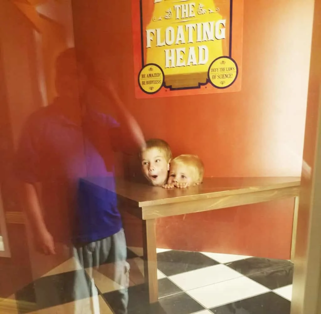 Educational Thanksgiving Point Activities and Events 6 Boys with floating heads at Kidopolis Museum of Natural Curiosity at Thanksgiving Point in Lehi, UT
