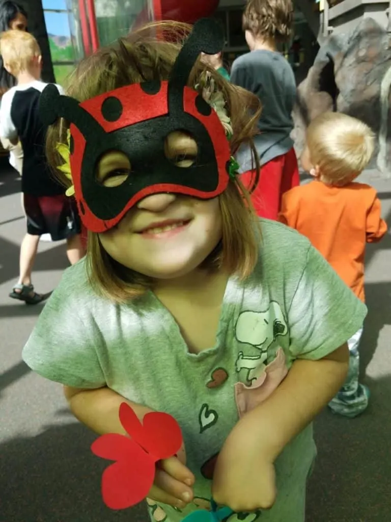 Educational Thanksgiving Point Activities and Events 17 Little Girl dressed like a butterfly at the Butterfly Biosphere at Thanksgiving Point in Lehi, UT