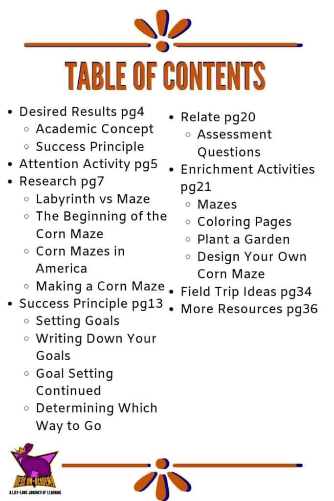 Fun Fall Unit Study About Corn Mazes 3 Corn Maze Unit Study Table Of Contents