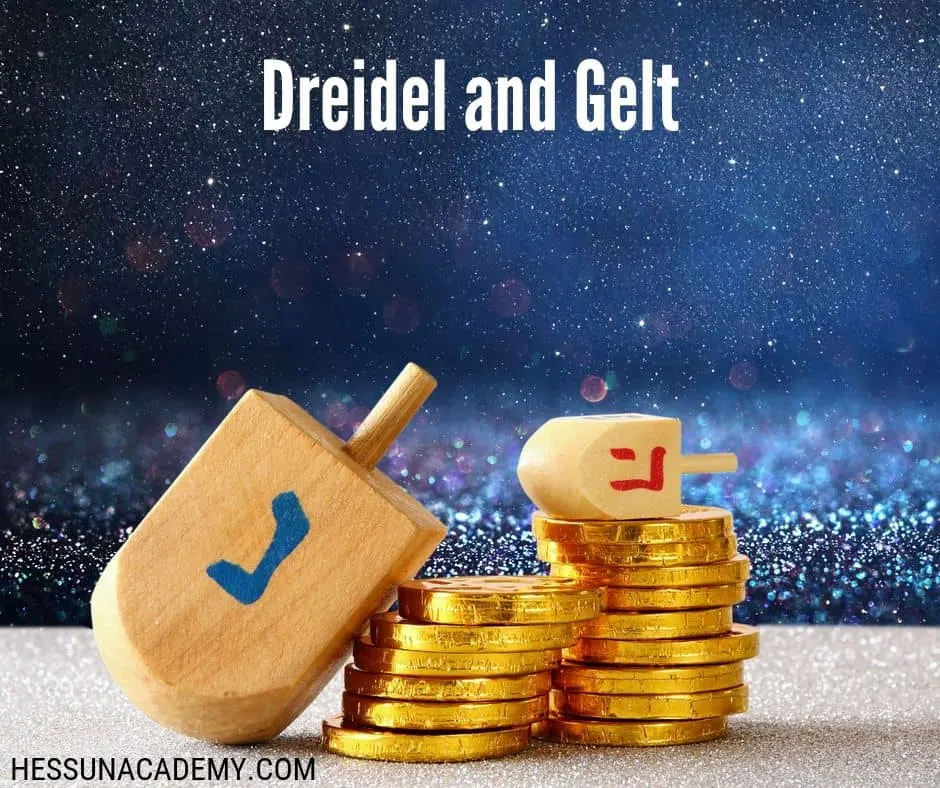 Learning About Chanukah In Our Homeschool 4 Dreidel and Gelt