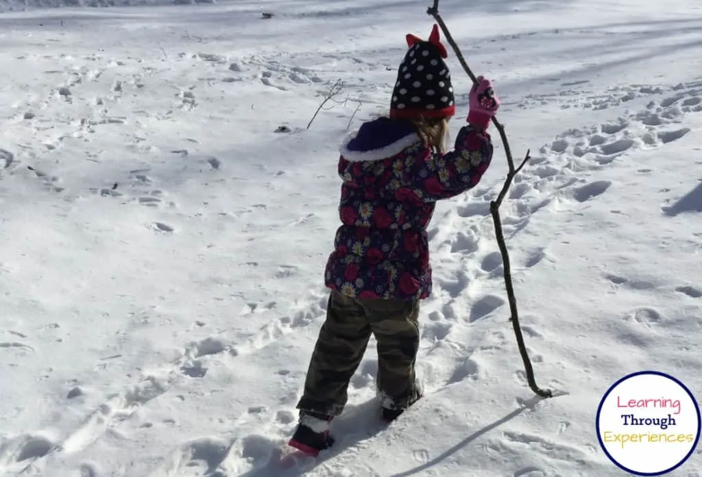 3 Simple Christmas Book Activities - Where, Oh Where, is Santa Claus 5 Exploring the snow and following Santa's footprints activity for Christmas book Where Oh Where Is Santa Claus