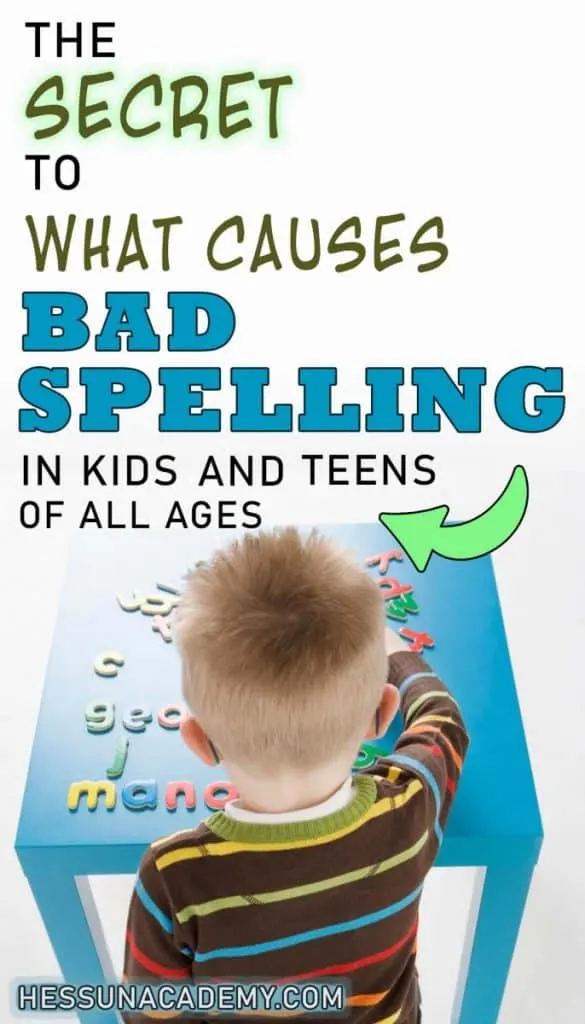 What Causes Poor Spelling? How to Deal with Bad Spelling 2 Back view of little boy who is a bad speller learning to spell with magnet letters.