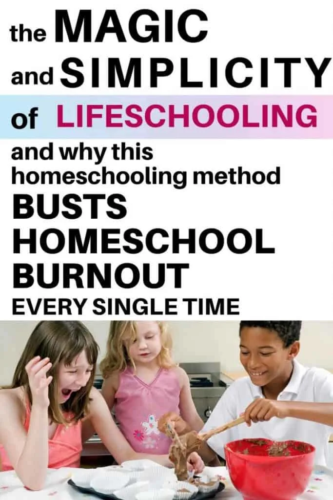 The Magic and Simplicity of Lifeschooling 3 3 young kids homeschooling and lifeschooling in the kitchen while making cupcakes