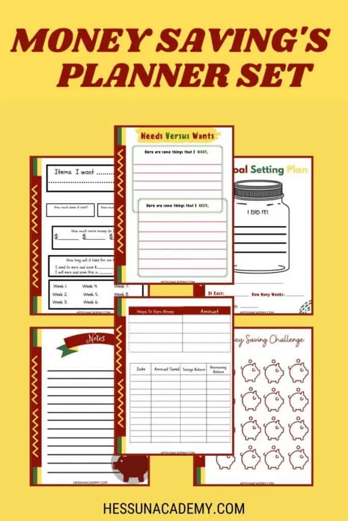 Kids Money Saving Planner Set 1 Kids money saving planning set bundle