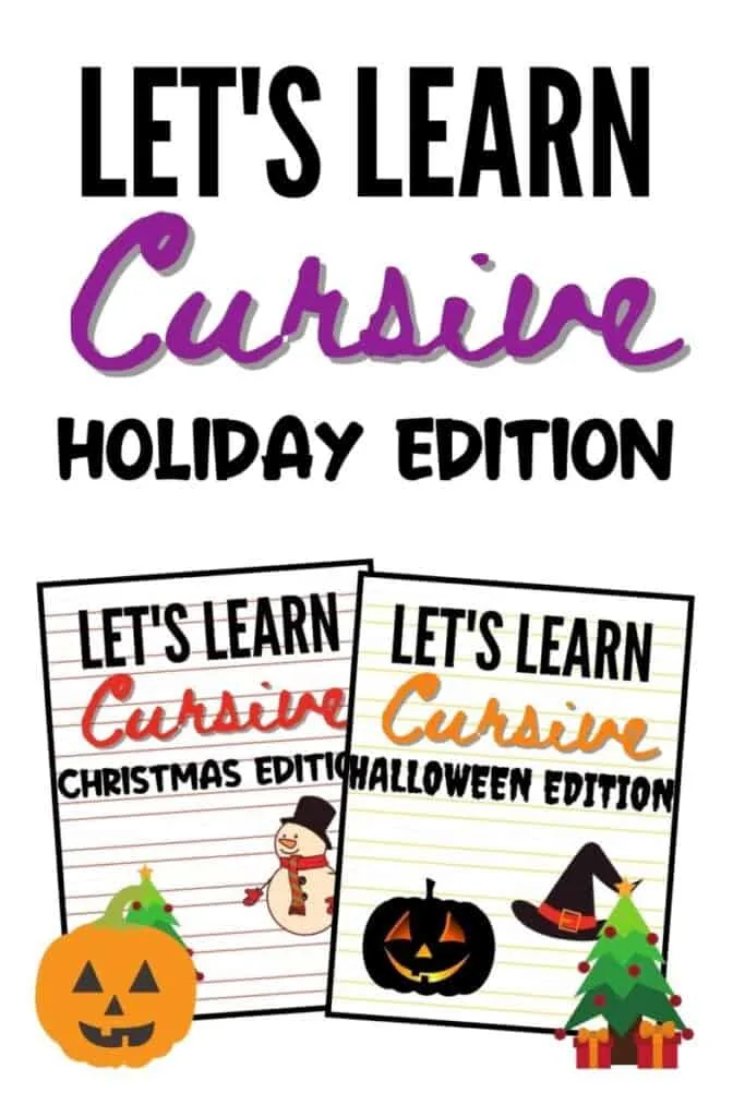 Holiday Cursive Packet 1 Holiday cursive packet featuring halloween and christmas themed printable cursive pages