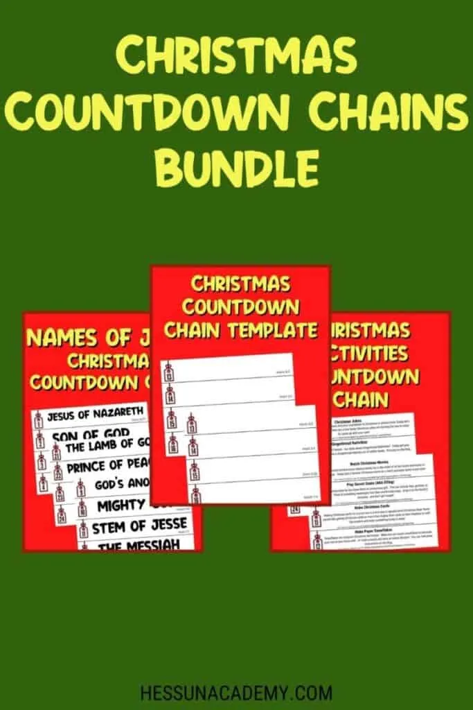Christmas Countdown Chains Bundle 1 Preview for Christmas countdown chains bundle featuring 3 countdown chain products