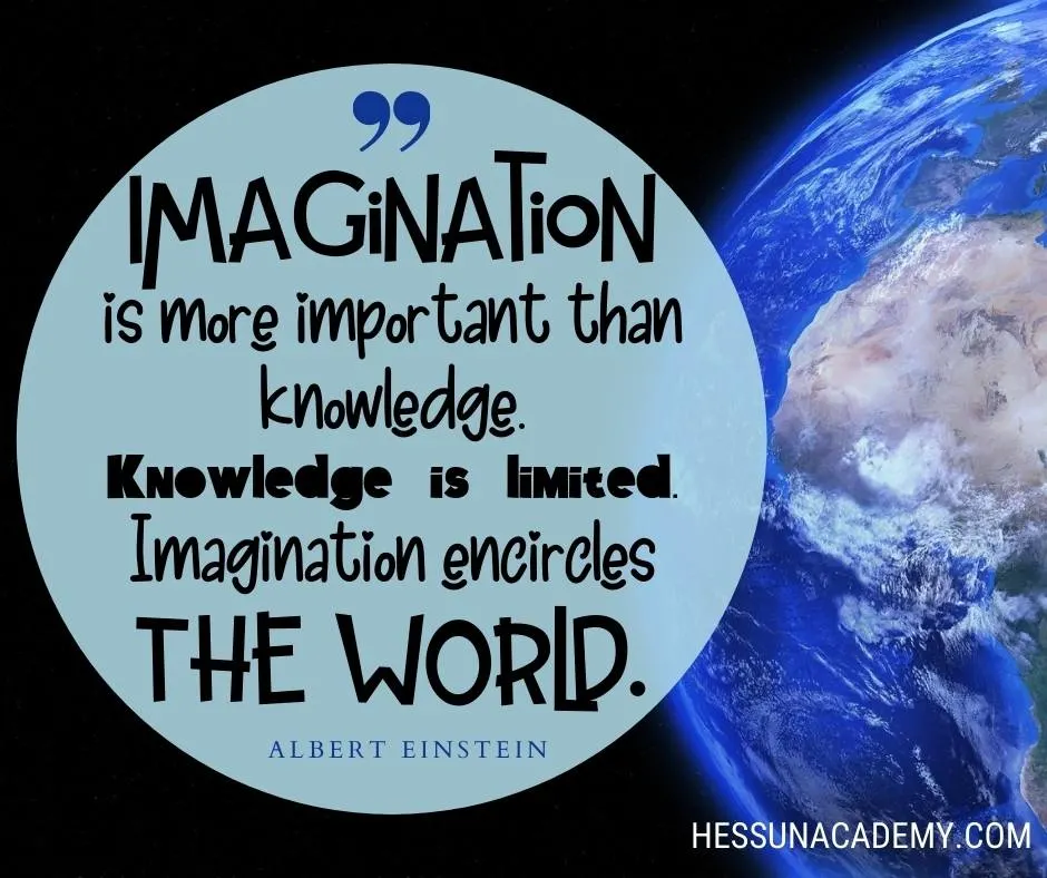 The Best Funny Homeschool Quotes and Memes (2025 Update) 8 Inspiring homeschool quote about imagination by Albert Einstein with the background as a space view of earth