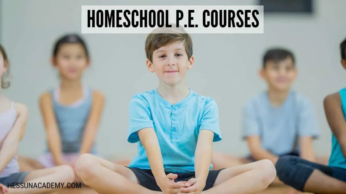 young kids stretching in preparation for homeschool p.e. courses