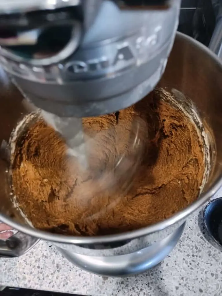 Gingerbread Nativity Instructions | Simple STEM Activity 4 Mixer mixing up homemade gingerbread for gingerbread nativities stem activity