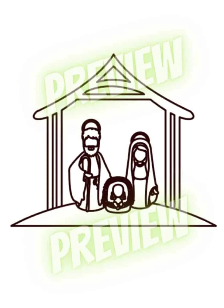 Free Christmas Coloring Pages 16 Nativity and stable coloring page