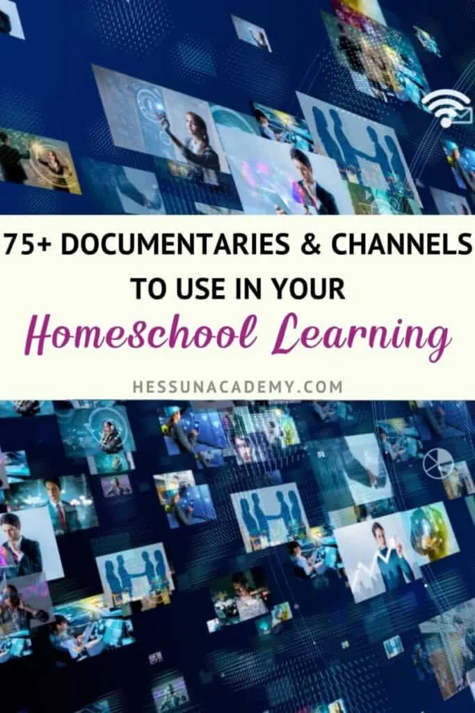 The Best Documentaries for Homeschoolers 1 laptop screen with collection of documentaries for homeschoolers