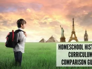 homeschooled boy wearing a backpack looking at historical landmarks for homeschool history