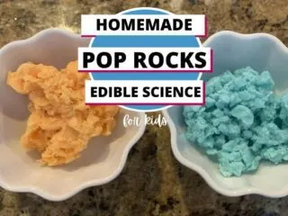 bowls of orange and blue homemade pop rocks