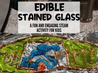 edible stained glass STEAM project image for kids