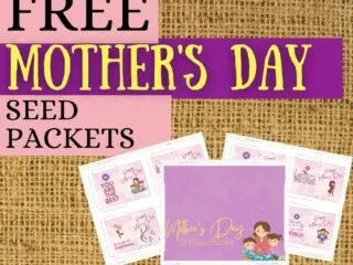 preview of free mother's day seed packets for folding on packet of seeds