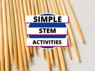 a row of toothpicks on a table for simple STEM activities