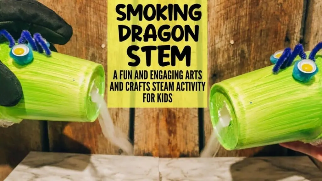 green styrofoam smoking dragon STEM projects