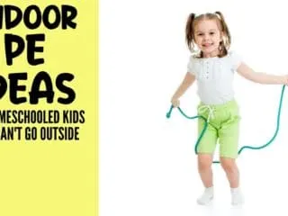 little girl jump roping for indoor PE activity