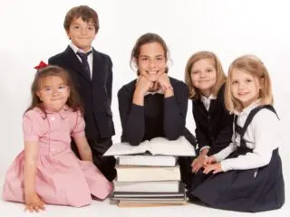 large family enjoying an all in one whole family homeschool curriculum