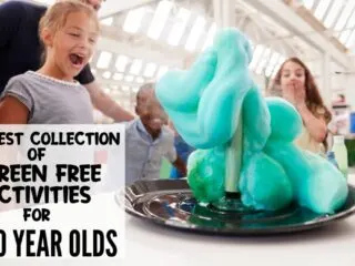 kids making elephant toothpaste for a fun screen free activity for 5 - 10 year olds