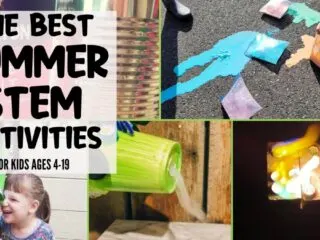 exploding sidewalk chalk, dragon fire, smoking dragon, and spectroscope for fun summer STEM activities