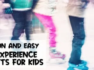 blurry image of kids ice skating as part of experience gifts for kids