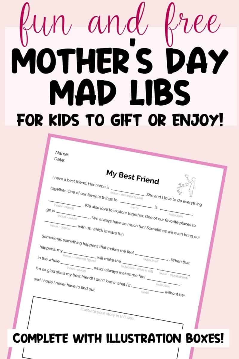 Free Mother's Day Mad Libs Printable Hess UnAcademy