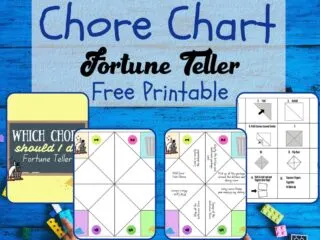 free chore chart fortune teller printable preview