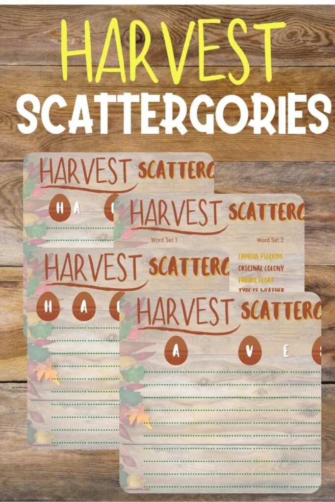 Printable Thanksgiving Scattergories Game 2 preview of the free printable Thanksgiving Scattergories game