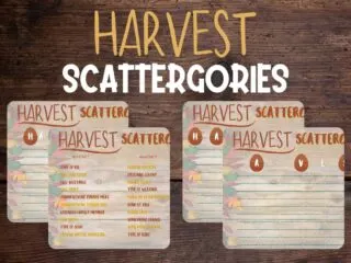 preview of the free printable Thanksgiving Scattergories game