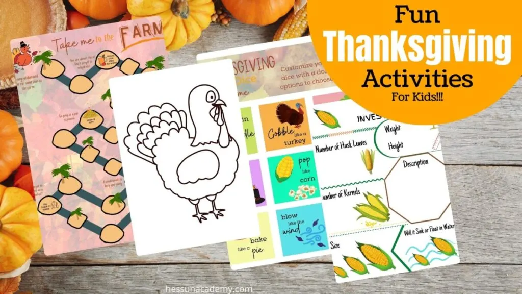 Thanksgiving and Kids - Learning and Playing All Season Long 7 preview of some fun and free Thanksgiving activities for kids
