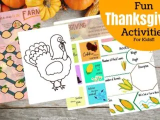 preview of some fun and free Thanksgiving activities for kids