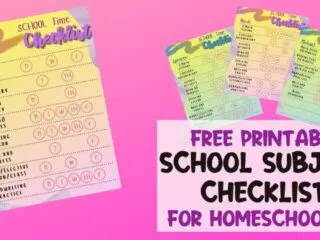 preview of 4 free printable school subject checklist for homeschoolers