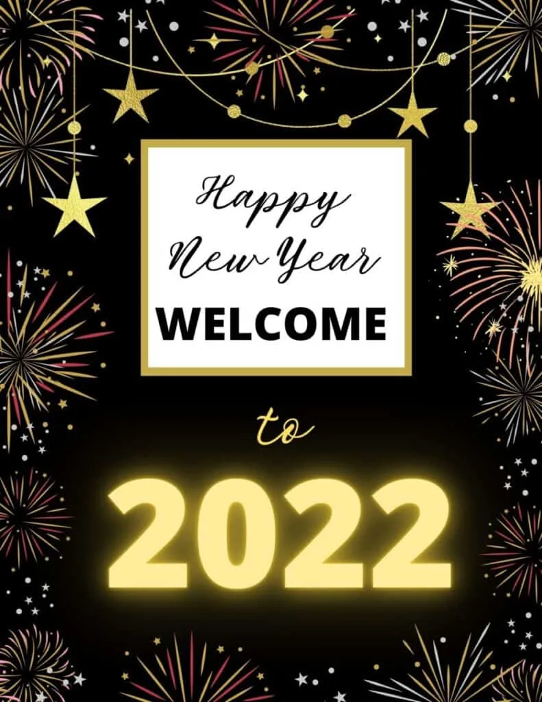 New Year's Activity Bundle 1 black page with fireworks advertising the new years activity bundle