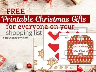 preview of free printable christmas gift ideas