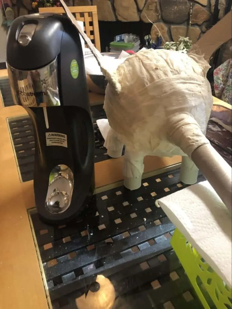 Paper Mache Dragon STEM and Craft Project Tutorial 13 dragon body covered in paper mache