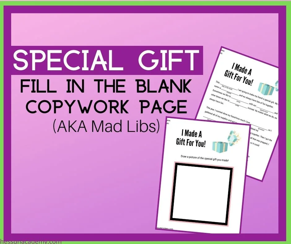 Special Gift - Free Mad Libs Printable Page 1 Special Gift - Free Mad Libs Printable Page 2
