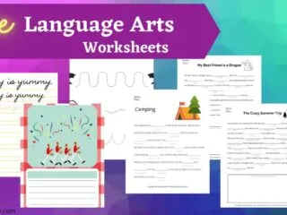 multi-page preview of free printable Language Arts worksheets