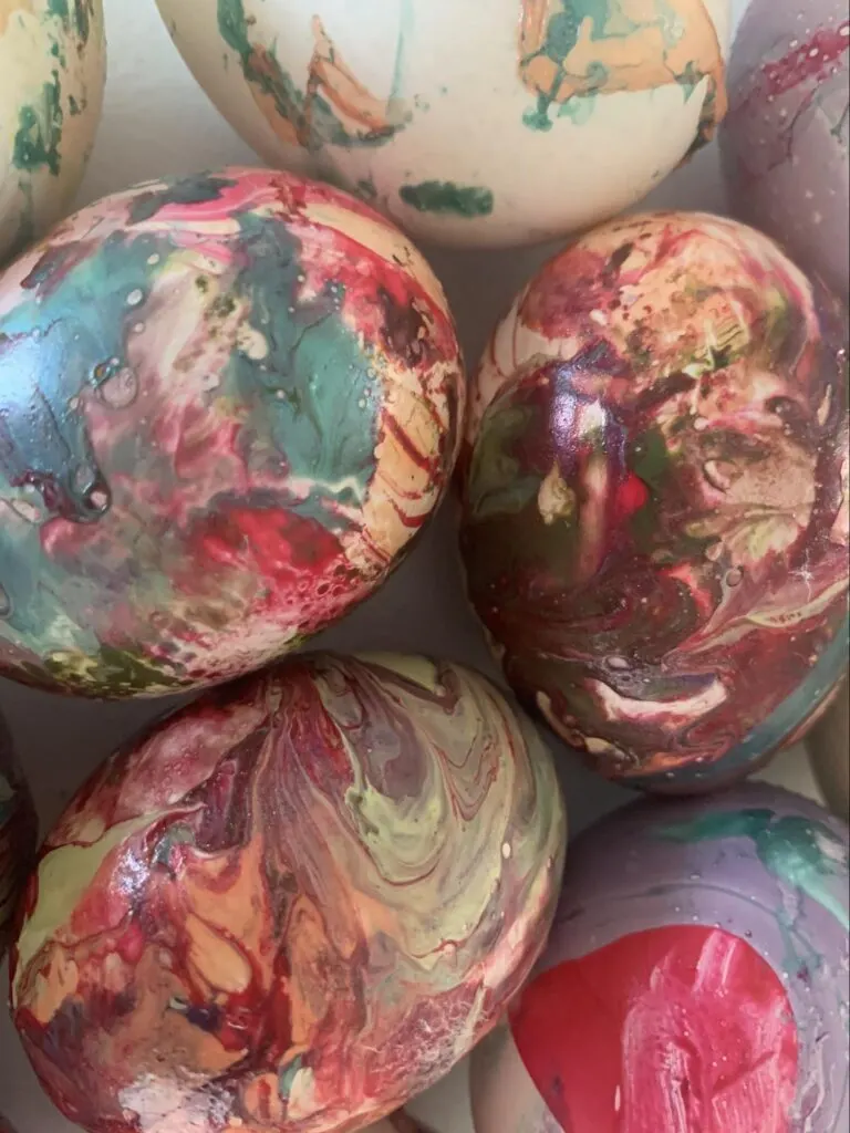 Marbled Eggs - A STEM Lesson on Density For Kids 5 collection of beautiful marbled eggs