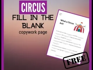 preview of a free circus mad lib printable