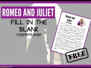 preview of a Romeo and Juliet Mad Lib printable for middle school students