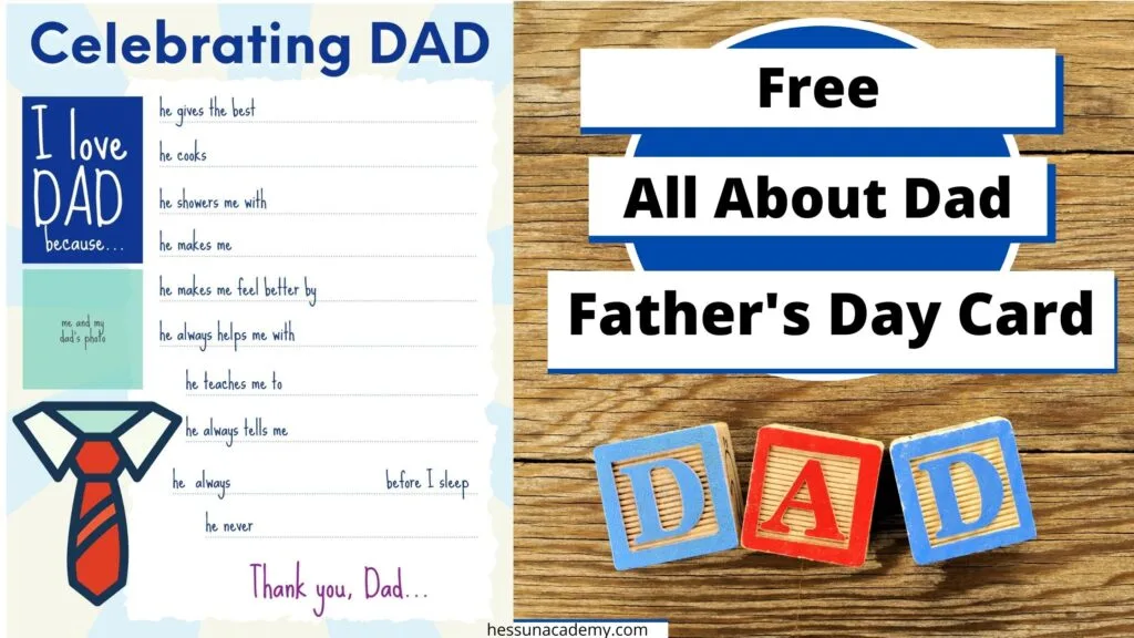 Free Printable All About Dad Card 1 Free Printable All About Dad Card 2