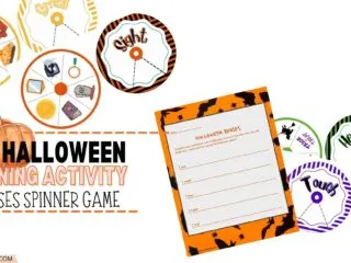 preview of the free Halloween 5 senses learning activity spinner game
