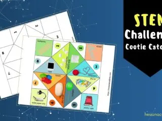 preview of the free printable STEM challenge printable cootie catcher