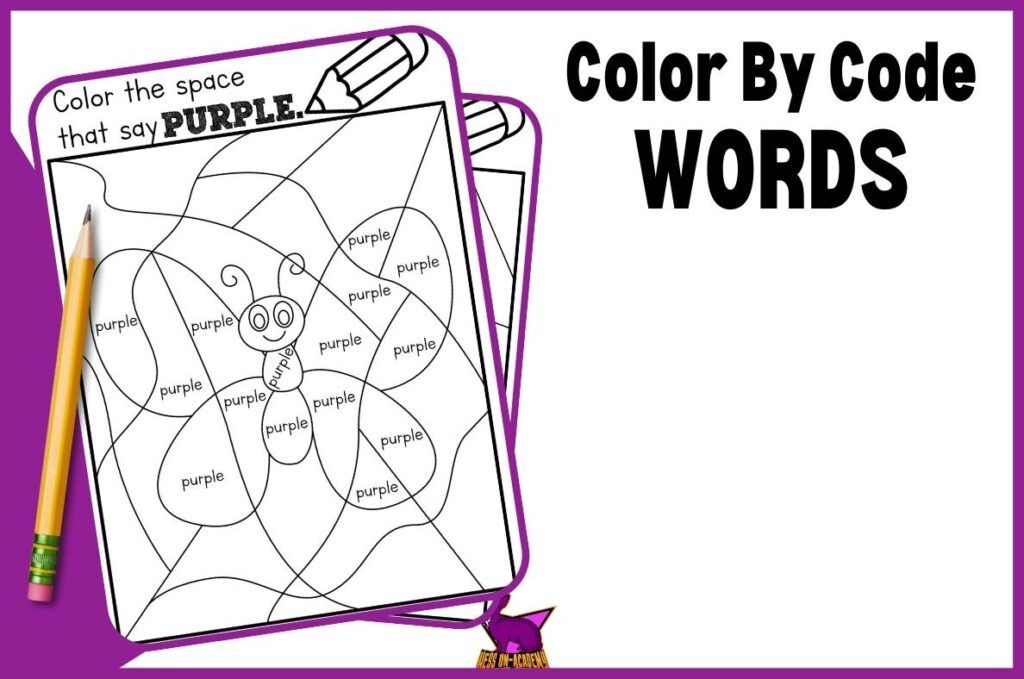 Color By Code Words Worksheets | Colors - Hess UnAcademy