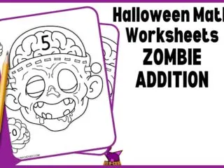 preview of the free Halloween Math Worksheets Zombie Addition game