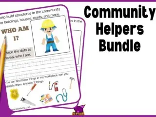 preview of the free community helpers activity bundle