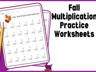 preview of the free Fall multiplication worksheets