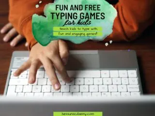 kid in orange shirt learning how to type with free typing games